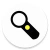 flash to torch - a magnifier with flashlight icon